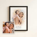 Framed portrait of a woman and child with 'Just Us Girls' text on a light background - Thumbnail 1